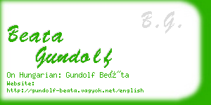 beata gundolf business card